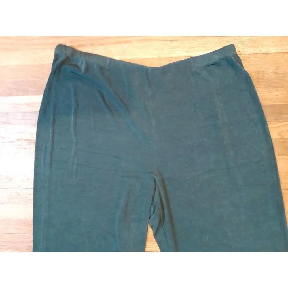Chicos Holiday Slinky Stretch Comfy Pull On Emerald Size 3R Size 16/18 Pants
